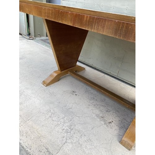 585 - Vintage Art Deco Dining Table Believed to Be Walnut (Project Piece - 156 W. x 74 D. x 78cm H.)