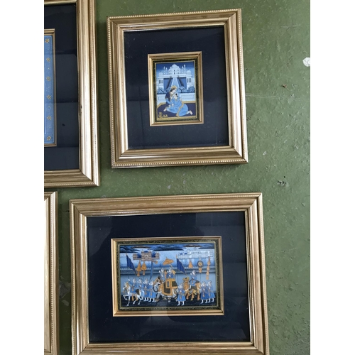 602 - x4 Indian Art Hand Made Framed Artworks