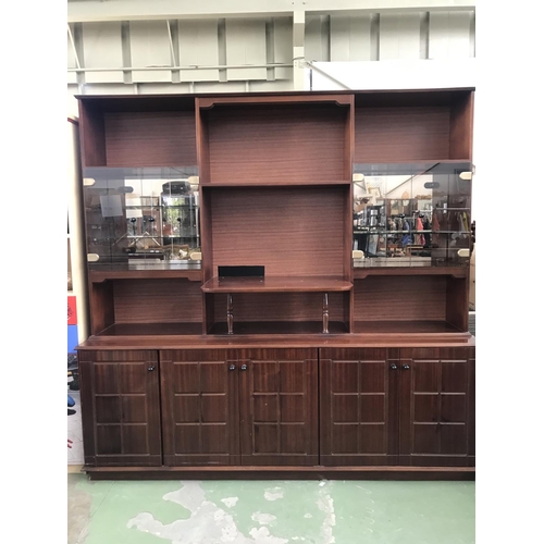 605 - Very Large Vintage Mahogany Cabinet/Display Unit/TV Stand (216 W. x 50 D. x 210cm H.)