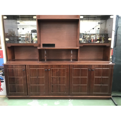 605 - Very Large Vintage Mahogany Cabinet/Display Unit/TV Stand (216 W. x 50 D. x 210cm H.)