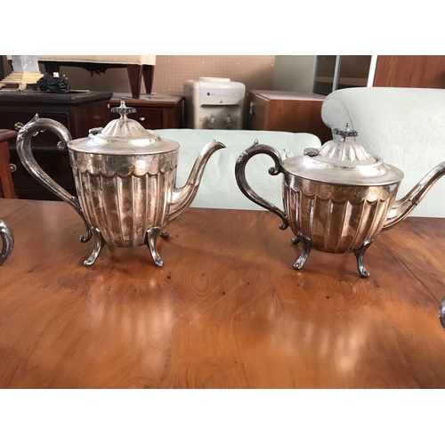 611 - Set of 4-Piece Vintage Silver Plated Tea Set