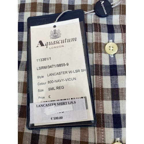 Aquascutum London Lancaster Navy Vicun Shirt Size S Unused