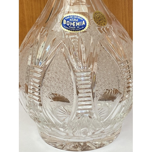 Bohemia Slovakia Hand Cut & Etched Starburst outlet 24% Lead Crystal Lidded Decanter