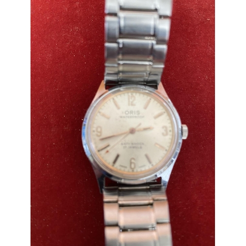 359 - Vintage 1960's Oris 17 Jewels Hand Wind Mens Wrist Watch