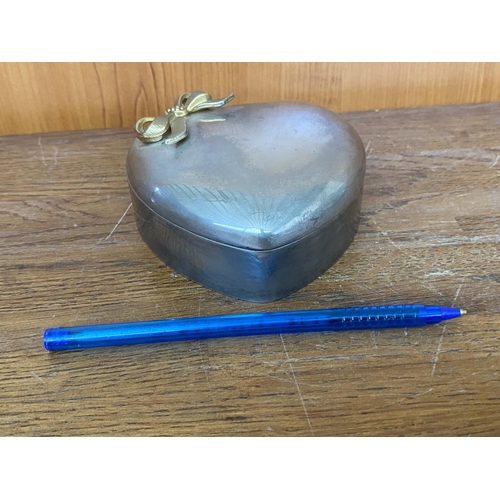 65 - Silver Plated Heart Shaped Jewelry Box