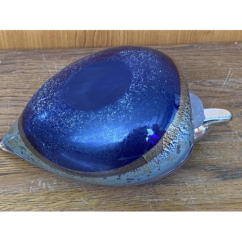 106 - 'Vetri' Murano Cobalt Large Art Glass Duck Ornament /Candy Dish - Taken Back on 27/11/2023