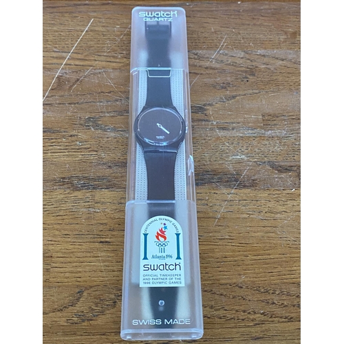 171 - Swatch Quartz Black Watch - Atlanta 1996 Olympics (Unused)