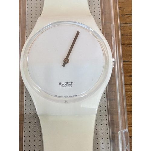 172 - Swatch Quartz White Watch - Atlanta 1996 Olympics (Unused)