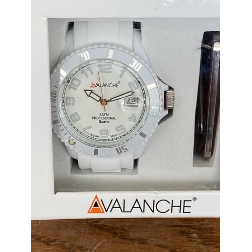 188 - Avalanche White Watch with Key Ring in Box (Unused)