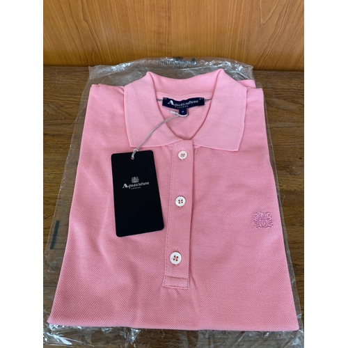 62 - Aquascutum London Dark Pink Women's Polo Shirt Size S (Unused)