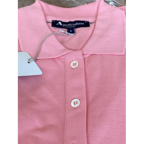 62 - Aquascutum London Dark Pink Women's Polo Shirt Size S (Unused)