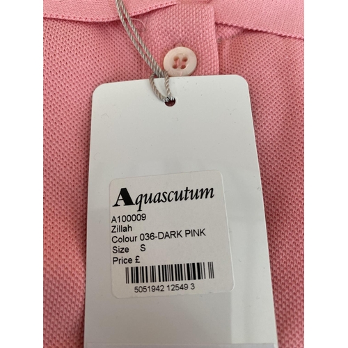 62 - Aquascutum London Dark Pink Women's Polo Shirt Size S (Unused)