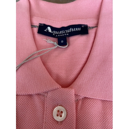 62 - Aquascutum London Dark Pink Women's Polo Shirt Size S (Unused)