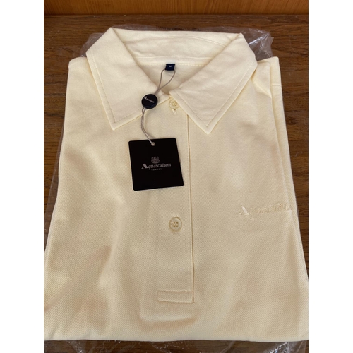 63 - Aquascutum London Melaine Women's Polo Shirt, Primrose Colour Size M (Unused)