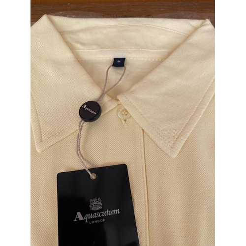 63 - Aquascutum London Melaine Women's Polo Shirt, Primrose Colour Size M (Unused)