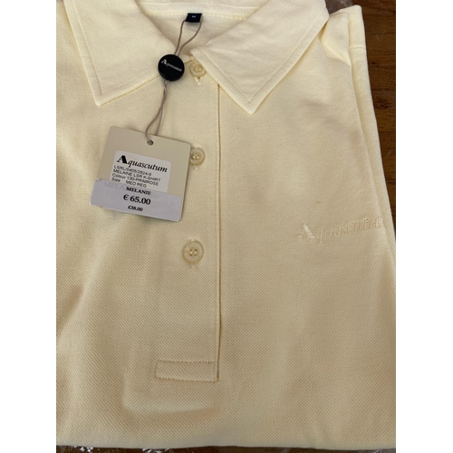 63 - Aquascutum London Melaine Women's Polo Shirt, Primrose Colour Size M (Unused)