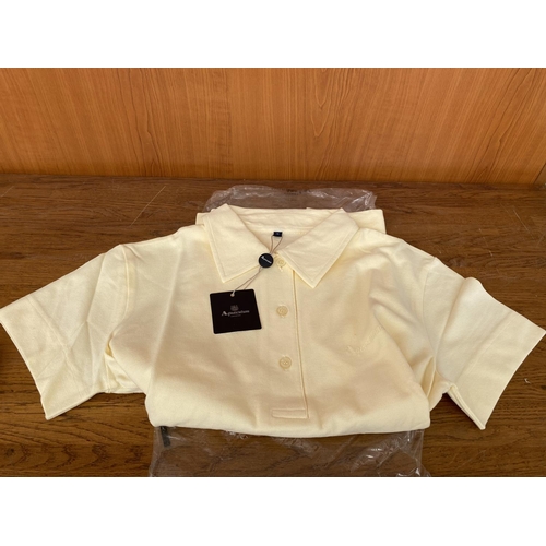 63 - Aquascutum London Melaine Women's Polo Shirt, Primrose Colour Size M (Unused)