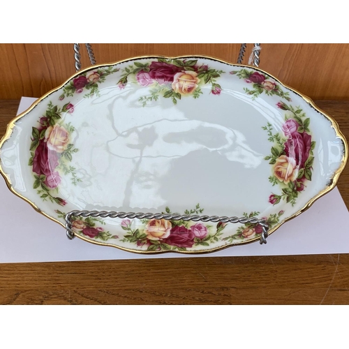 104 - 'Old Country Roses' Royal Albert Bone China Small Serving Platter (25cm W.)