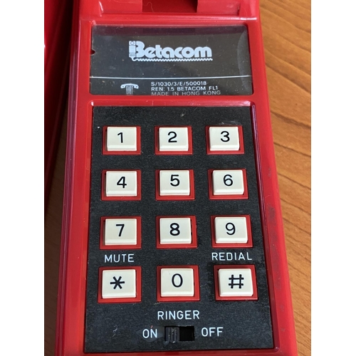 176 - Vintage Betacom Red Wall Telephone