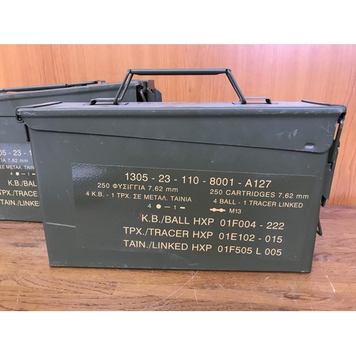 92 - x2 Vintage Military Metal Boxes