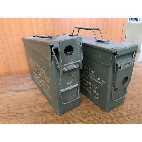 92 - x2 Vintage Military Metal Boxes