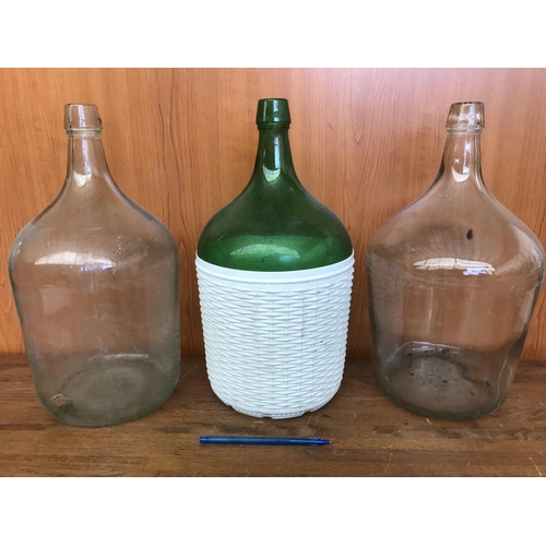 216 - x3 Vintage Cyprus Glass Wine Bottles - Taken Back