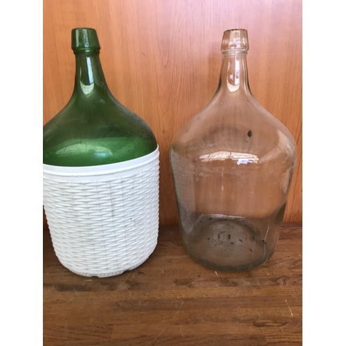 216 - x3 Vintage Cyprus Glass Wine Bottles - Taken Back