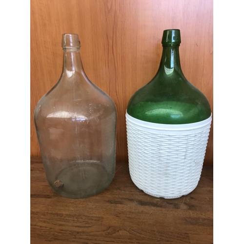 216 - x3 Vintage Cyprus Glass Wine Bottles - Taken Back