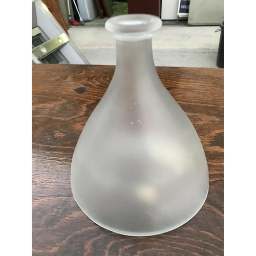 161 - Modern Heavy Frosted Clear Glass Wine Decanter