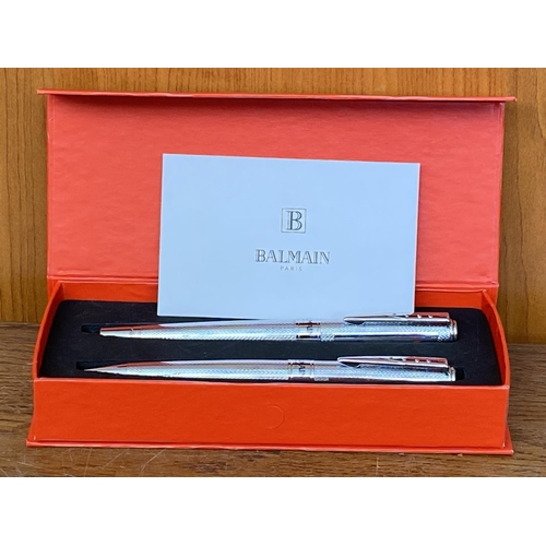 170 - Set of Balmain Ball Pens in Gift Box with Authenticity Certificate (Unused)