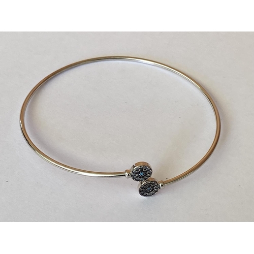 219 - Silver 925 Bangle Bracelet with Zirconia (3.5gr)