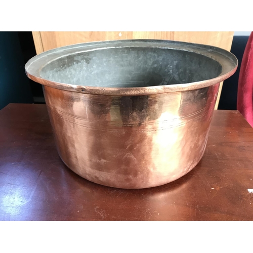 159 - Vintage Copper Cooking Pot (30cm Diameter, 15cm H.)