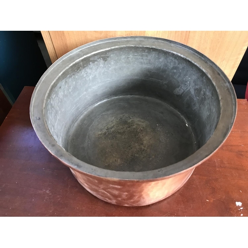 159 - Vintage Copper Cooking Pot (30cm Diameter, 15cm H.)