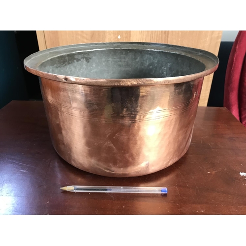 159 - Vintage Copper Cooking Pot (30cm Diameter, 15cm H.)