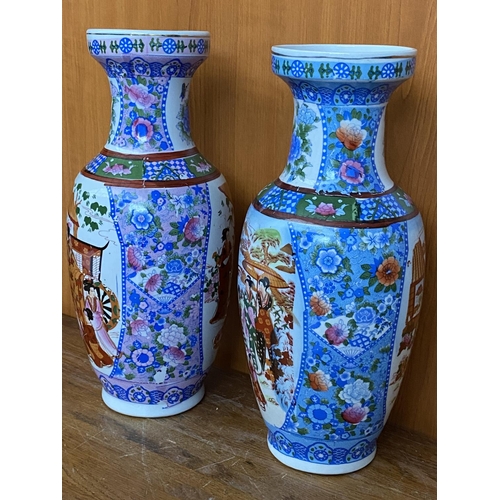 581 - x2 Oriental Decorative Ceramic Vases (36cm H./each)