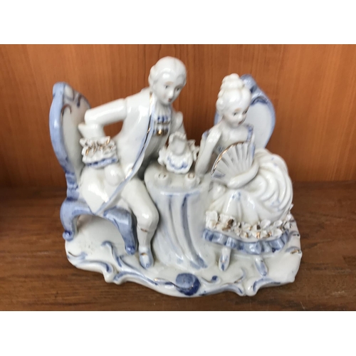 598 - x2 Victorian Era Themed Porcelain Figurines