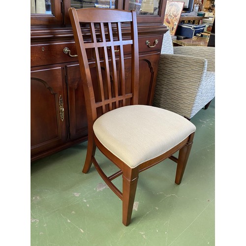 200B - American Wooden Dining Chair Upholstered in Beige Fabric - Code AM7145F