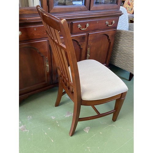 200B - American Wooden Dining Chair Upholstered in Beige Fabric - Code AM7145F