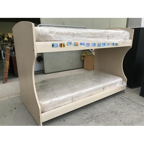 195 - Wooden Bank Bed with Mattresses