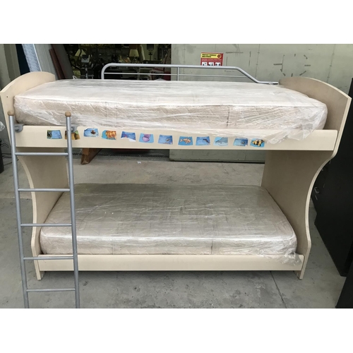 195 - Wooden Bank Bed with Mattresses