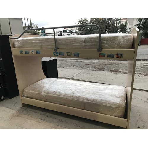 195 - Wooden Bank Bed with Mattresses