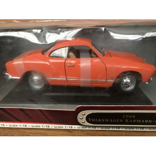 231 - Volkswagen Karmann - Ghia Road Signature Die Cast 1966 Model Car, Scale 1:18