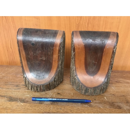 107 - Pair of Vintage Wooden Book Ends