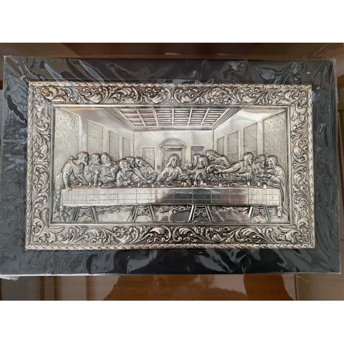 120 - Large Silver (1000) Copy of Last Supper Icon in The Tradition of Byzantine Art and Hagiography (36 x... 