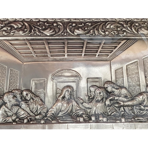 120 - Large Silver (1000) Copy of Last Supper Icon in The Tradition of Byzantine Art and Hagiography (36 x... 