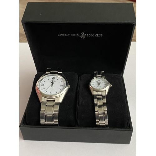 123 - Beverly Hills Polo Club Ladies & Gents Watch Set (Unused)