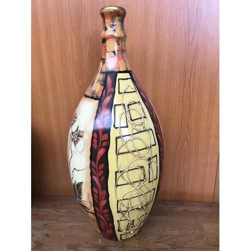 151 - x2 Large 1980's Ceramic Vases (46cm H., 36cm H.)
