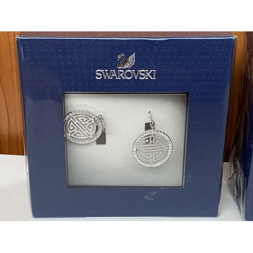 97 - Set of Swarovski Pendant and Earrings in Box (Unused)