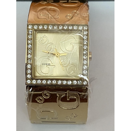 98 - Guess Gold Colour Ladies Watch (Unused, in Box)