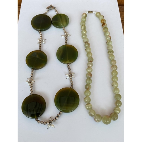 70 - x2 Green Necklaces From Natural Stones